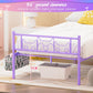 Twin Bed Frames - Twin Size Beds Princess Metal Platform Bed Frame Mattress Foundation Support for Kids Girls with Headboard, Footboard, Bedside Storage Caddy, Purple GIME