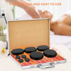 9Pcs Hot Stones Massage Set with Warmer, Professional or Home Spa Massage Hot Stones Kit, 4 Sizes Massage Stone for Full Body Relaxation and Pain Relief