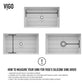 VIGO 24 in. x 15 in. Silicone Kitchen Sink Protective Bottom Grid for Single Bowl 27-in Sink in Gray - VGSG2718 VIGO