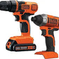 BLACK+DECKER 20V MAX Cordless Drill and Impact Driver, Power Tool Combo Kit with Battery and Charger -BD2KITCDDI Argos Distributors