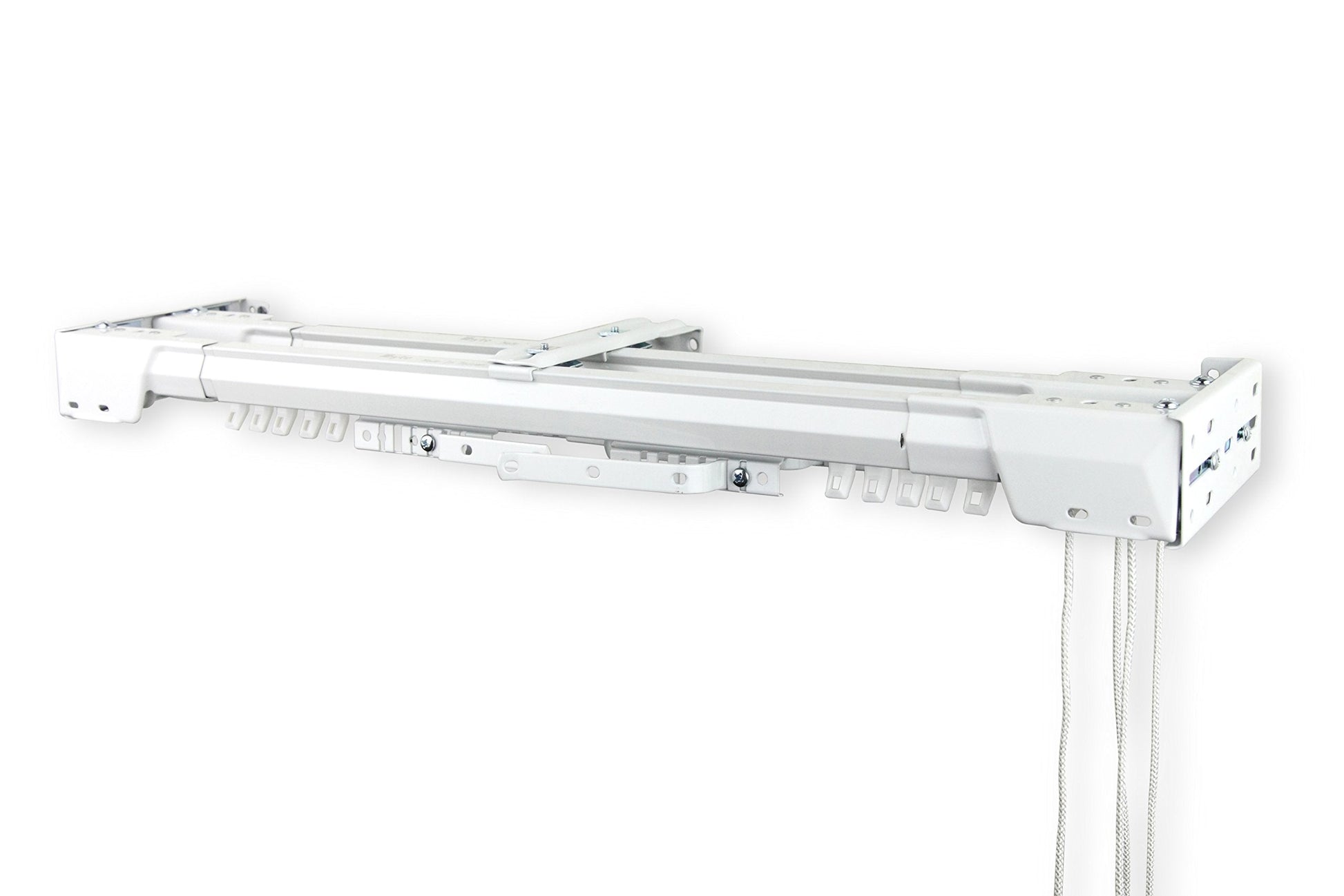 Heavy Duty Double Traverse Rod Center Open 120-240 inch White Rod Desyne