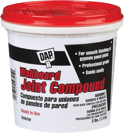 DAP White All Purpose Joint Compound 3 lb provides a smooth, crack-resistant finish for gypsum panel joints. - 10100