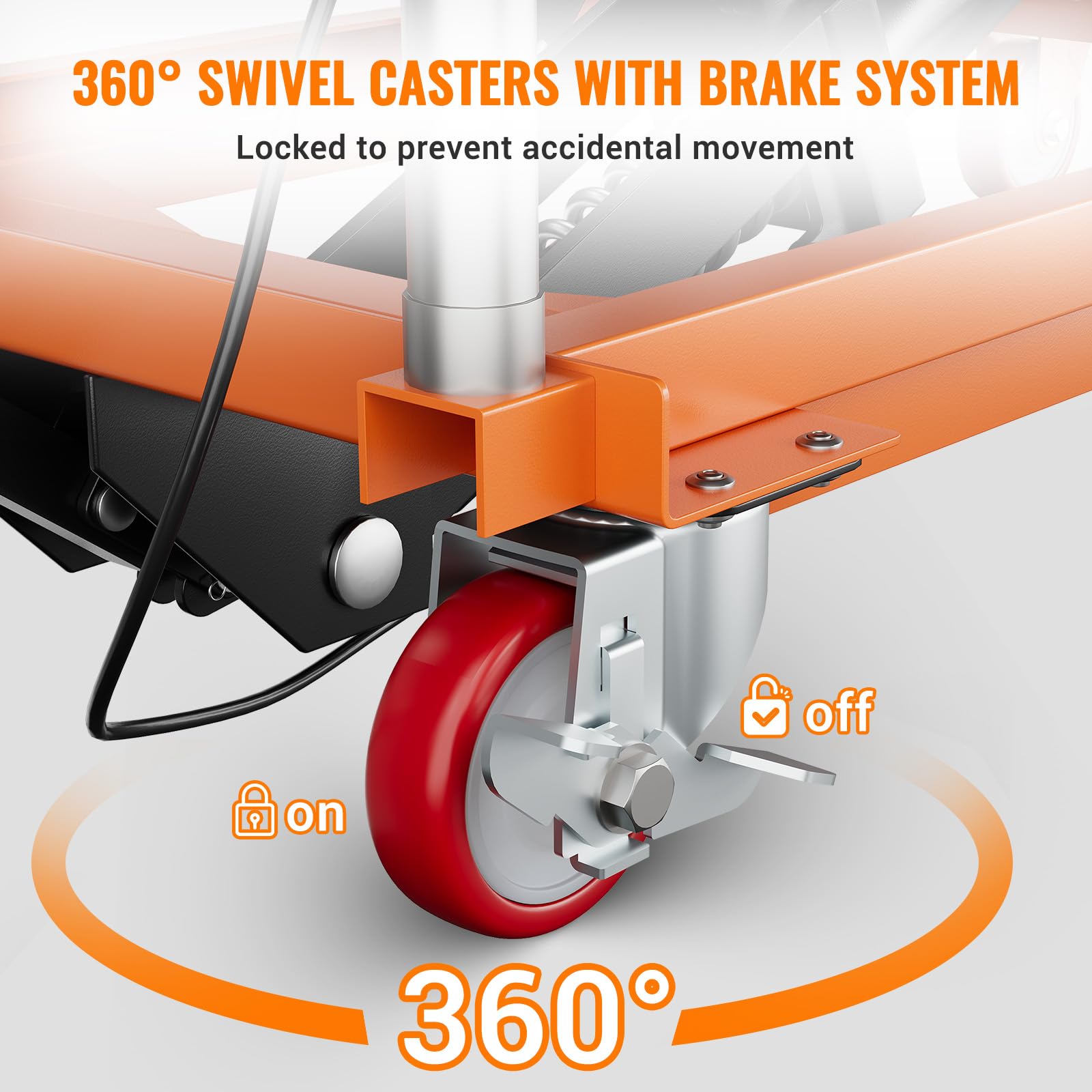 GarveeTech Hydraulic Lift Table Cart, 330lbs Capacity 28.5" Lifting Height, Manual Single Scissor Lift Table with Locking Wheels and Non-Slip Pad, Hydraulic Scissor Cart for Material Handling GarveeTech