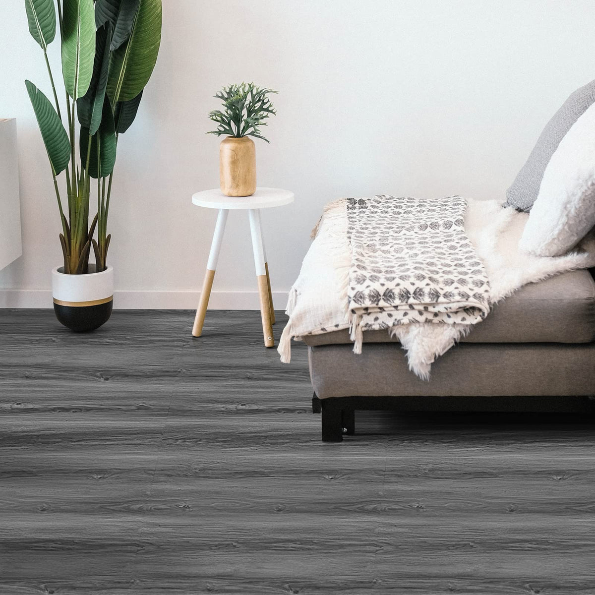 auxua Woodgrain Vinyl Floor Roll, 11.8" x 118", Quick‑Apply Peel & Stick auxua