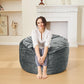 Bean Bag Chairs for Adults - 3' Memory Foam Furniture BeanBag Chair - Kids/Teens Sofa with Soft Micro Fiber Cover - Round Fluffy Couch for Living Room Bedroom College Dorm - 3 ft, Grey ebuys
