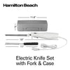 Hamilton Beach Electric Knife Set with Reciprocating Serrated Blades, Storage Case, Fork - For Carving Meats, Bread, Foam, More