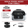 Ninja AG301 Foodi 5-in-1 Indoor Electric Grill with Air Fry, Roast, Bake & Dehydrate - Programmable, Black/Silver