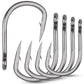 Saltwater Live Bait Fishing Hooks- 35pcs Inline Circle Hooks Catfish Bait Fish Hooks 2X Strong Stainless Steel Hooks for Big Game Fishing 1/0-12/0 SILANON