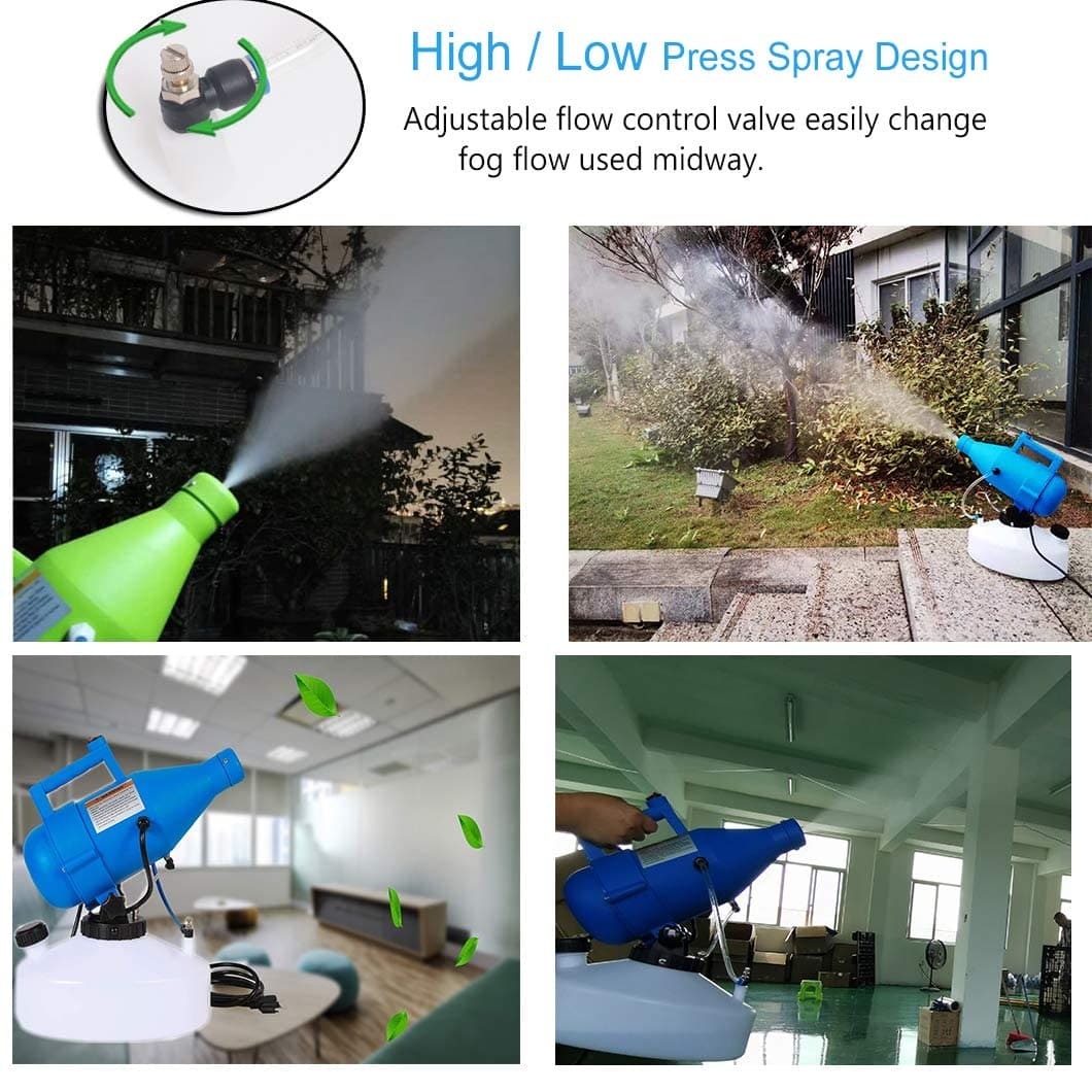 4.5L (1.2 Gallon) Electric ULV Portable Fogger Sprayer Machine Cold Fogger Machine Spraying Distance 30ft for Home,Hotel,Church,School,Yard Konideke