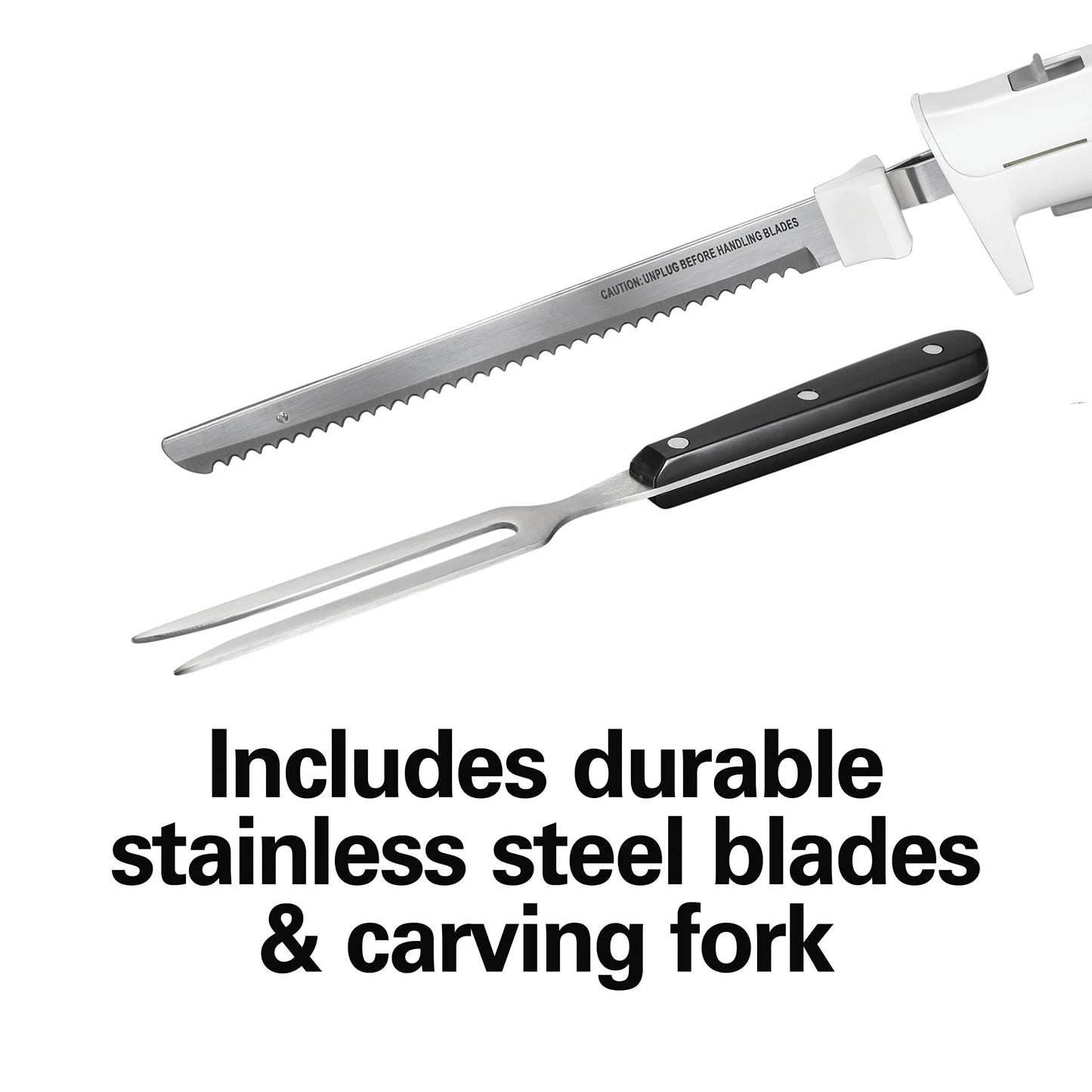 Hamilton Beach Electric Knife Set with Reciprocating Serrated Blades, Storage Case, Fork - For Carving Meats, Bread, Foam, More EBUYSTT
