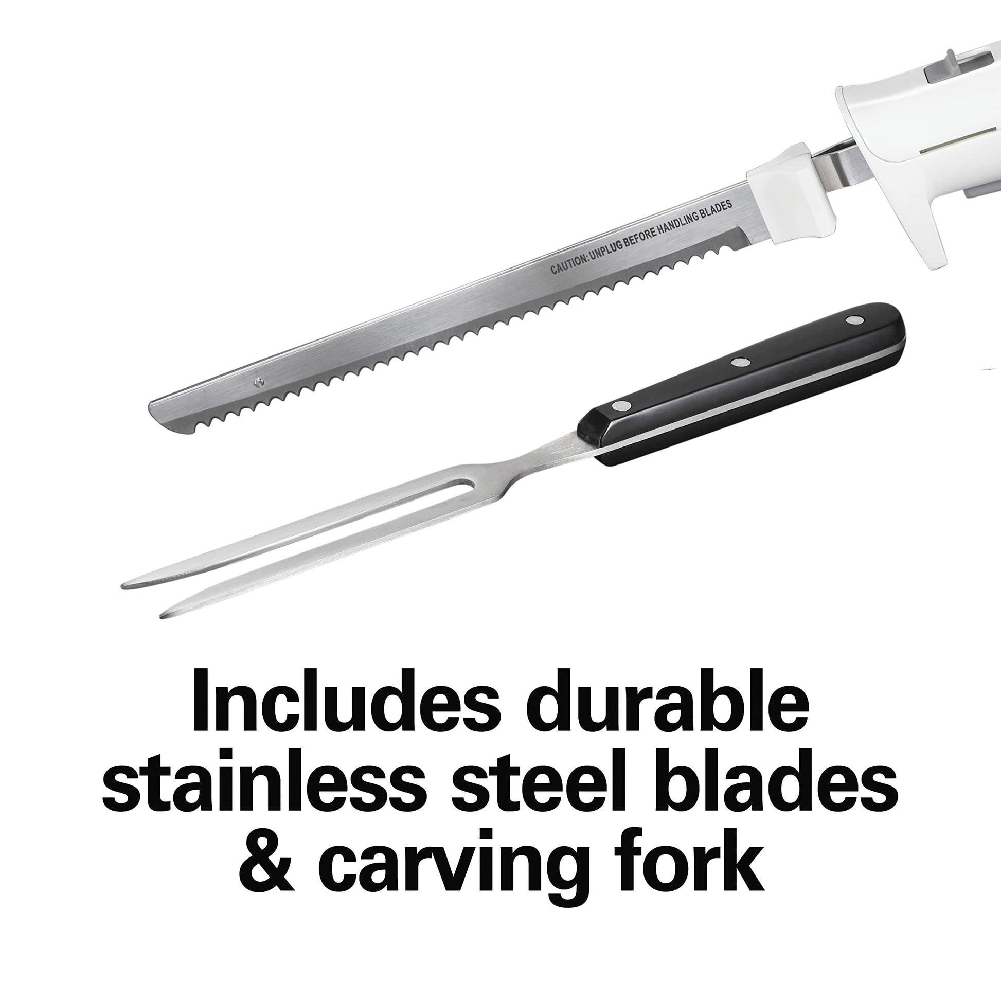Hamilton Beach Electric Knife Set with Reciprocating Serrated Blades, Storage Case, Fork - For Carving Meats, Bread, Foam, More EBUYSTT