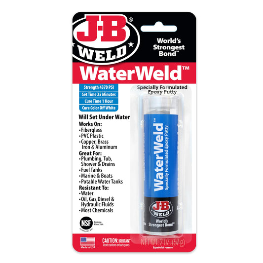 J-B Weld 8277 WaterWeld Epoxy Putty Stick - 2 oz., Off White MEGA