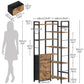 YATINEY Corner Bookshelf, 7 Tier L-Shaped Bookcase with 3 Drawers, Storage Corner Shelf, Freestanding Tall Display Shelf, Industrial Style, for Living Room, Home Office, Rustic Brown and Black SJ10BR YATINEY