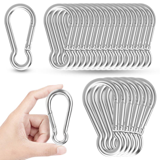 WENQUIT 24PCS M10 Spring Snap Hook, 4Inch Heavy Duty Carabiner Clips, 3/8" Galvanized Steel Quick Link Carabiner Hooks for Hammock, Camping, Hiking, Keychain, Water Bottle & Backpack WENQUIT