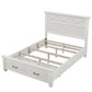 Rustic Farmhouse Style Queen Platform Storage Bed with Two Drawers,White ebuystt