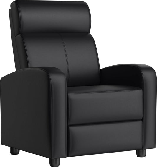Yaheetech Recliner Chair PU Leather Recliner Sofa Home Theater Seating with Lumbar Support Overstuffed High-Density Sponge Push Back Recliners Armchair for Living Room Yaheetech