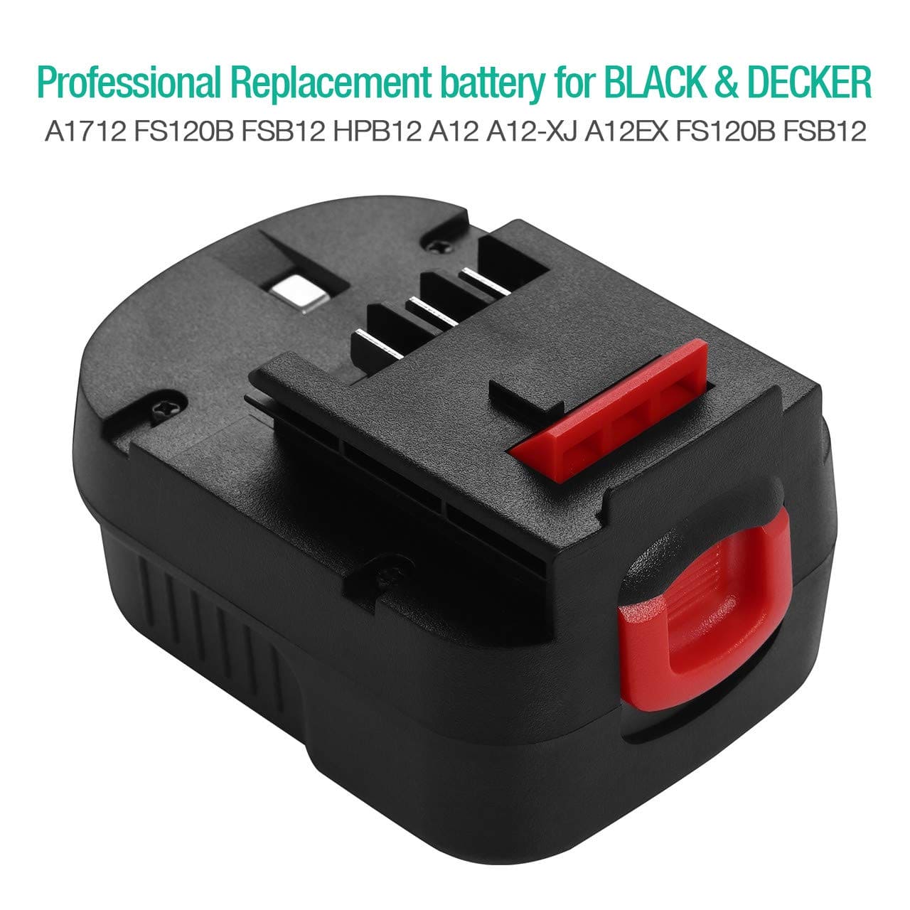 Powerextra Upgraded 12V 3700mAh NI-MH Replacement Battery Compatible with Black & Decker A1712 FS120B FSB12 HPB12 A12 A12-XJ A12EX FS120B FSB12 Powerextra