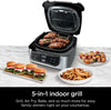 Ninja Indoor Grill 5-in-1 - This indoor grill is 5-in-1: 4-quart air fryer, roaster, oven, dehydrator and cyclonic grilling technology. The grill that sears, sizzles, and air fry crisps. Indoor grill and air fryer - 422704