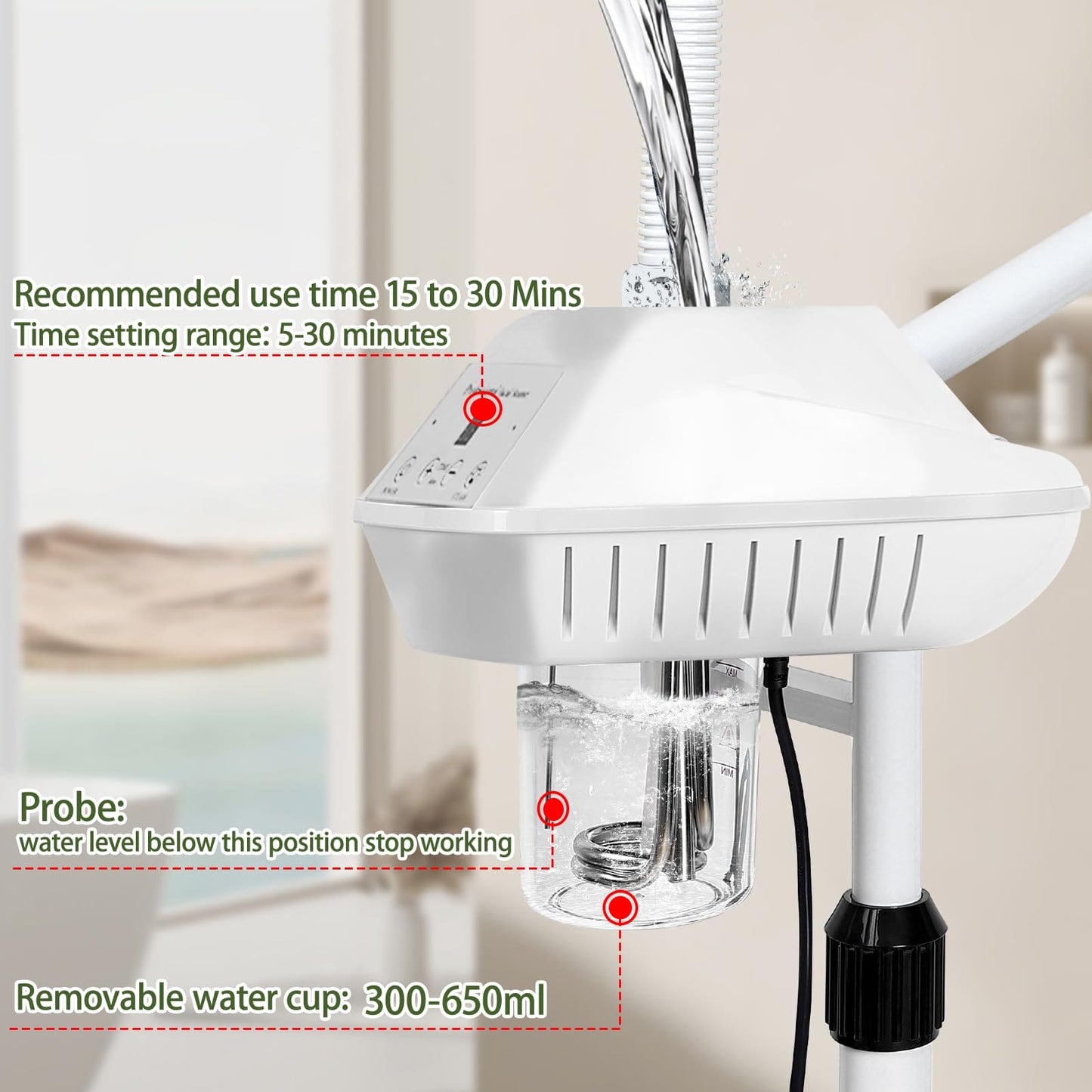 Salon Señor Facial Steamer Professional,2-in-1 Facial Steamer with 5X Magnifying Lamp,Ozone Facial Steamer for Facial deep Cleaning,Esthetician Facial Steamer for Home or SPA Use Salon Señor