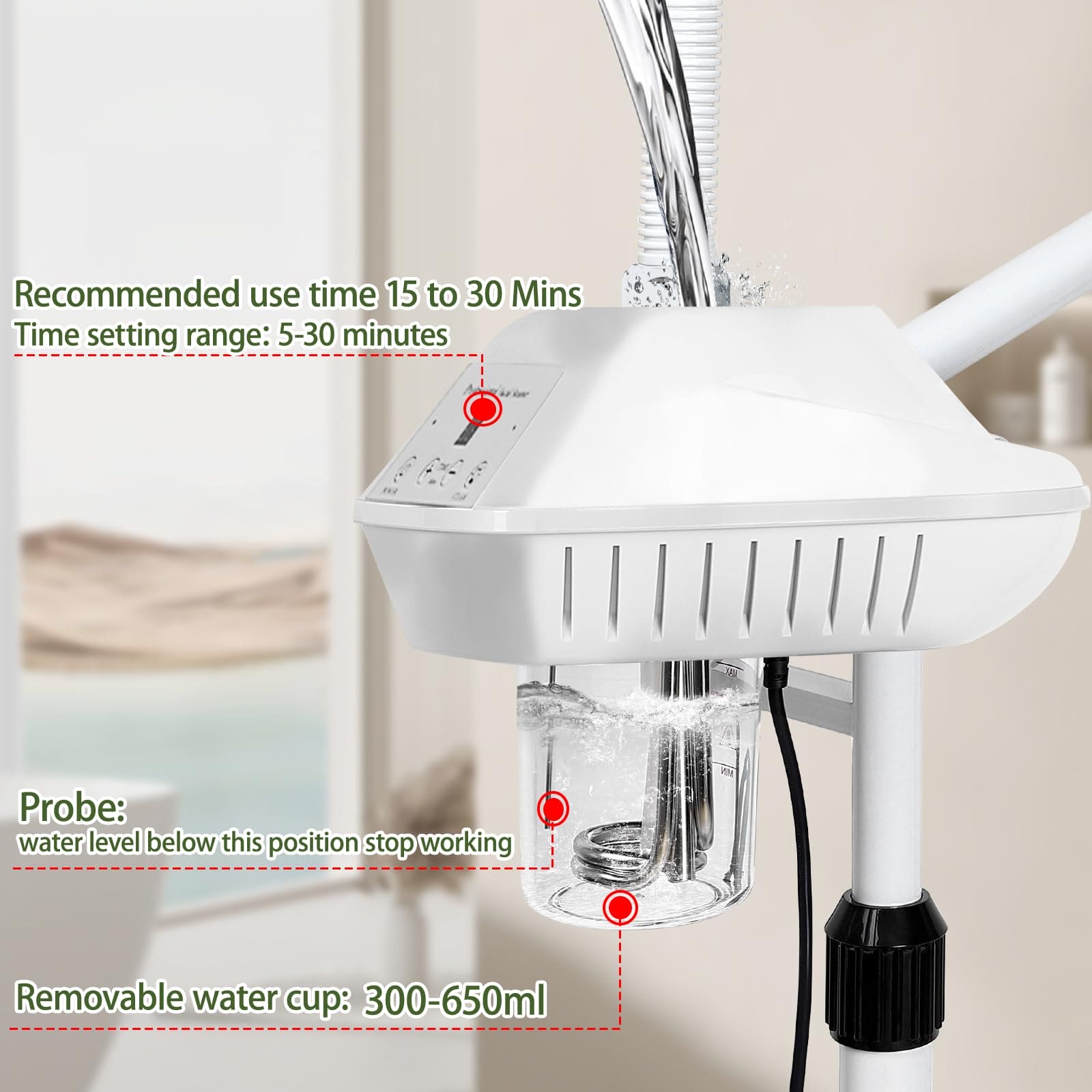 Salon Señor Facial Steamer Professional,2-in-1 Facial Steamer with 5X Magnifying Lamp,Ozone Facial Steamer for Facial deep Cleaning,Esthetician Facial Steamer for Home or SPA Use Salon Señor