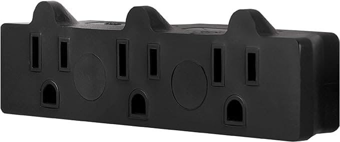 Powerlink 3 Outlet Adapter, 3-Prong Power Splitter,15A, 12V,1875W, 60Hz, Black, 1 Pack -JNCLJC40000011 MEGA