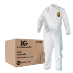 KleenGuard™ A40 Liquid & Particle Protection Coveralls (44305), Zipper Front, White, 2XL (Qty 25) KLEENGUARD