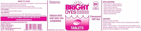 Fluorescent FWT Red Tracer Dye Tablets - 200 Count ebuystt