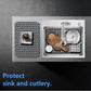 Silicone sink mat protectors for Kitchen12”13”16”18”19”24”26”28”29”.JIUBAR Kitchen Sink Protector Grid for Farmhouse Stainless Steel accessory with Center Drain.(18.2''x 12.5''Grey) JIUBAR