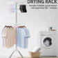VewePata Foldable Clothes Drying Rack - 2 Tier Laundry Drying Rack, Portable Clothing Rack with Rotating Clothes Rail with 24 Clips and 3 Rotatable Arms, Suitable for Flats and Small Rooms VewePata