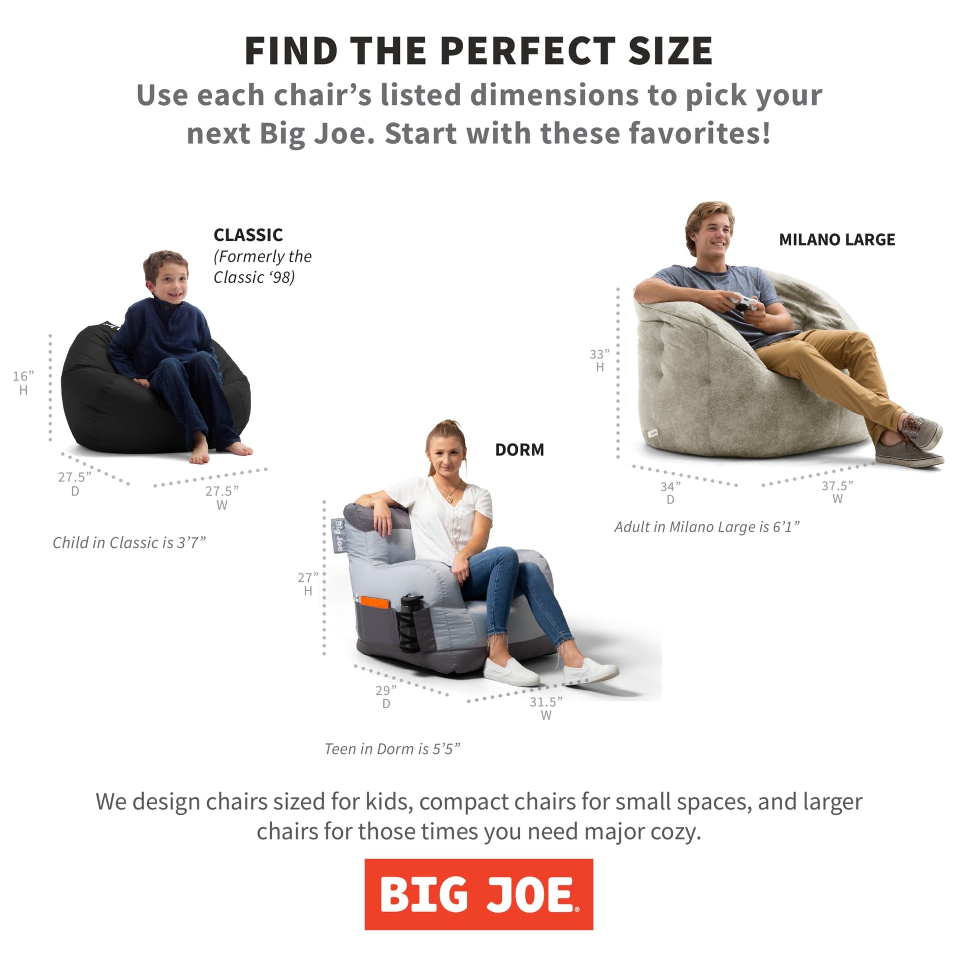 Big Joe Classic Bean Bag Chair, Red Smartmax, Durable Polyester Nylon Blend, 2 feet Round ebuys