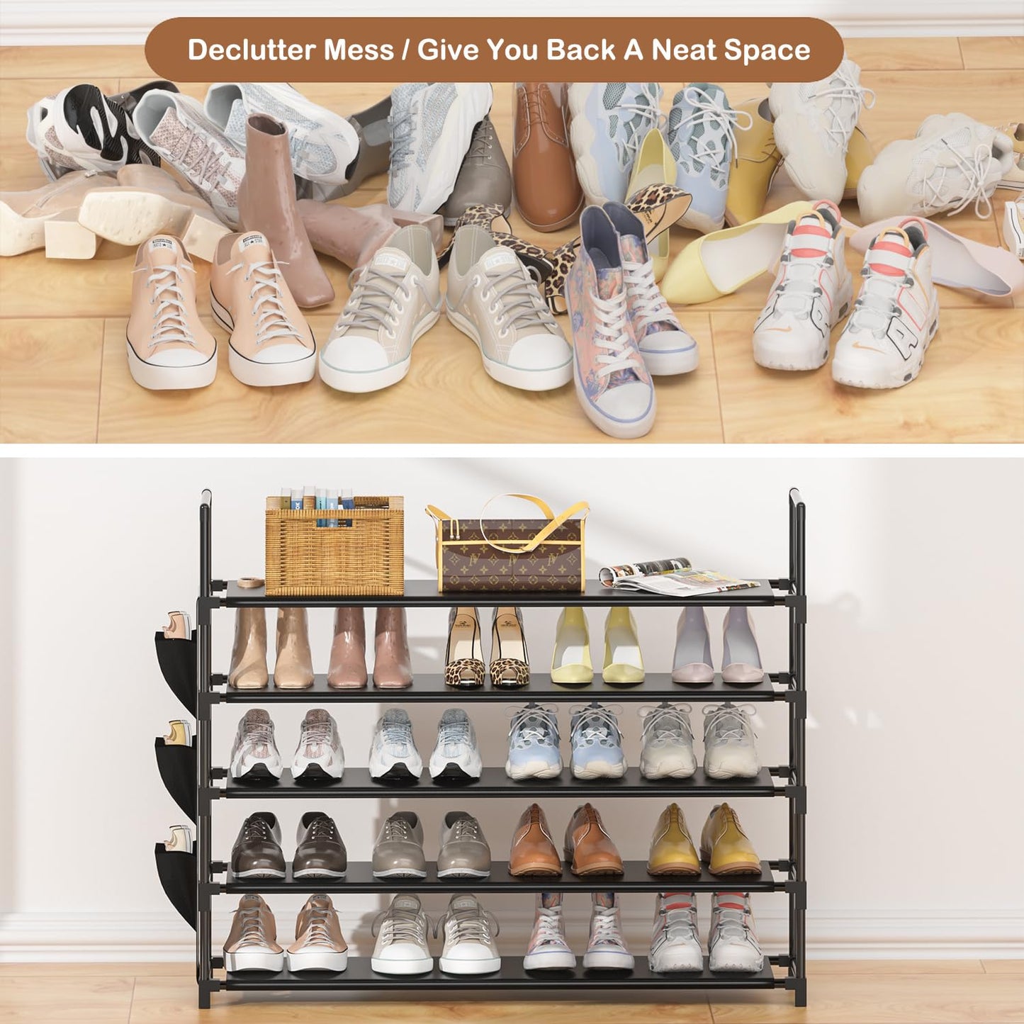 OYREL Shoe Rack 5 Tier 20-25 Storage Capacity Shoes Organizer OYREL