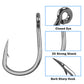 20pcs Live Bait Fishing Hooks, Stainless Steel Saltwater Bait Fish Hook Strong Sharp Circle Hook (Size 9/0) Shaddock Fishing