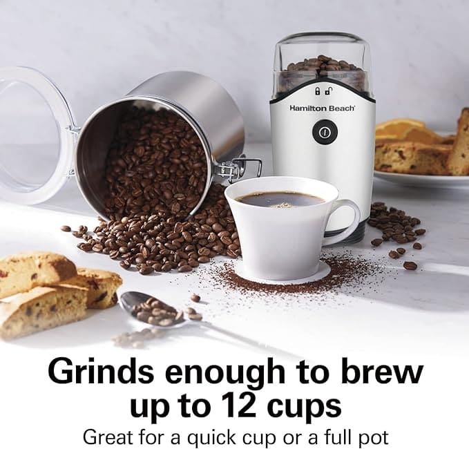 Hamilton Beach 4.5oz Electric Coffee Grinder For Beans, Spices & More, Stainless Steel Blades, Silver (80350RV) Argos Distributors