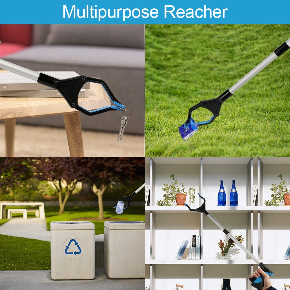Grabber Reacher Tool, 32" Grabbers for Elderly, Lightweight Extra Long Handy Trash Claw Grabber, Mobility Aid Reaching Assist Tool for Trash Pick Up, Nabber, Litter Picker, Arm Extension (Blue) ZAYAD