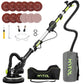MYTOL Drywall Sander, 7.2A Electric Drywall Sander with Vacuum Dust Collection, 6 Variable Speed 900-1800RPM, LED Light, Foldable & Extendable Handle, 9 Pcs Sanding discs&3 Pcs Grid Sandpaper MYTOL