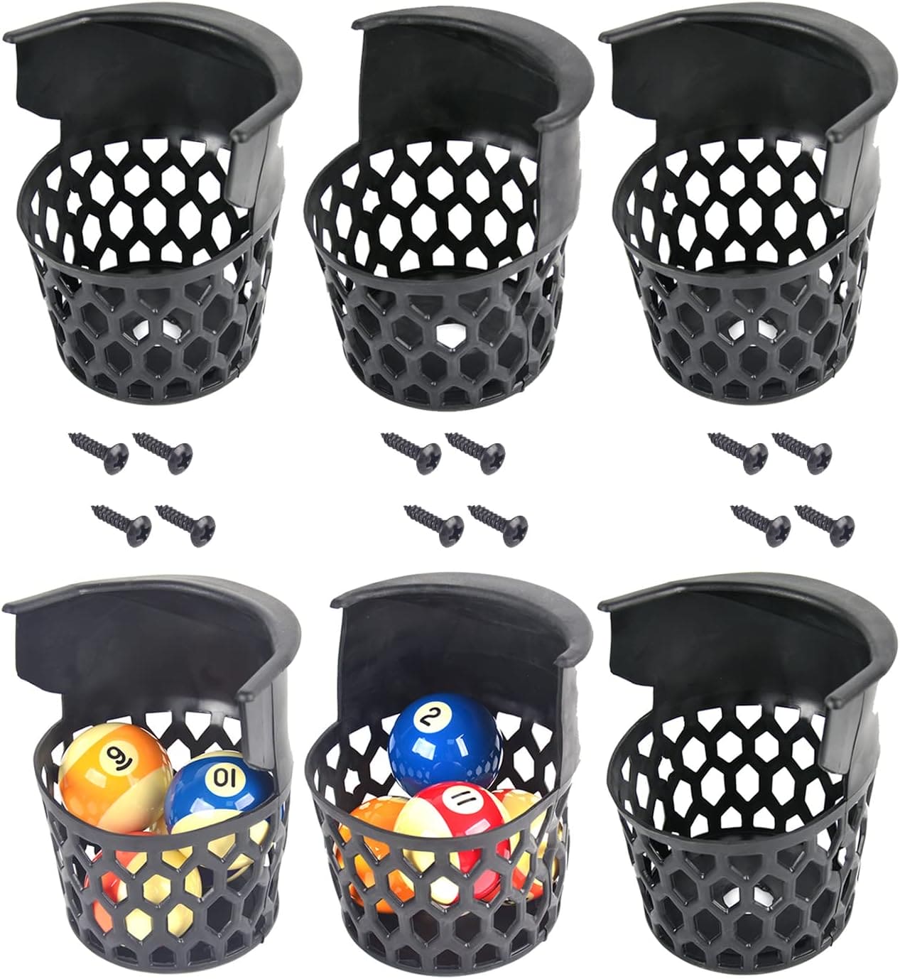 Pool Table Pockets Replacement Pockets for Billiard Table Set of 6 Plastic Web Pockets-B09F3GF52N ebuystt