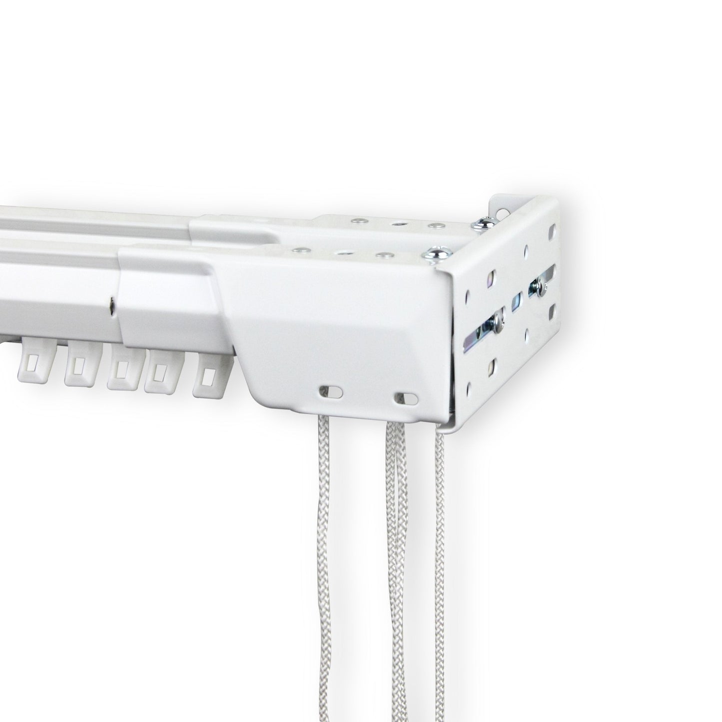 Heavy Duty Double Traverse Rod Center Open 120-240 inch White Rod Desyne