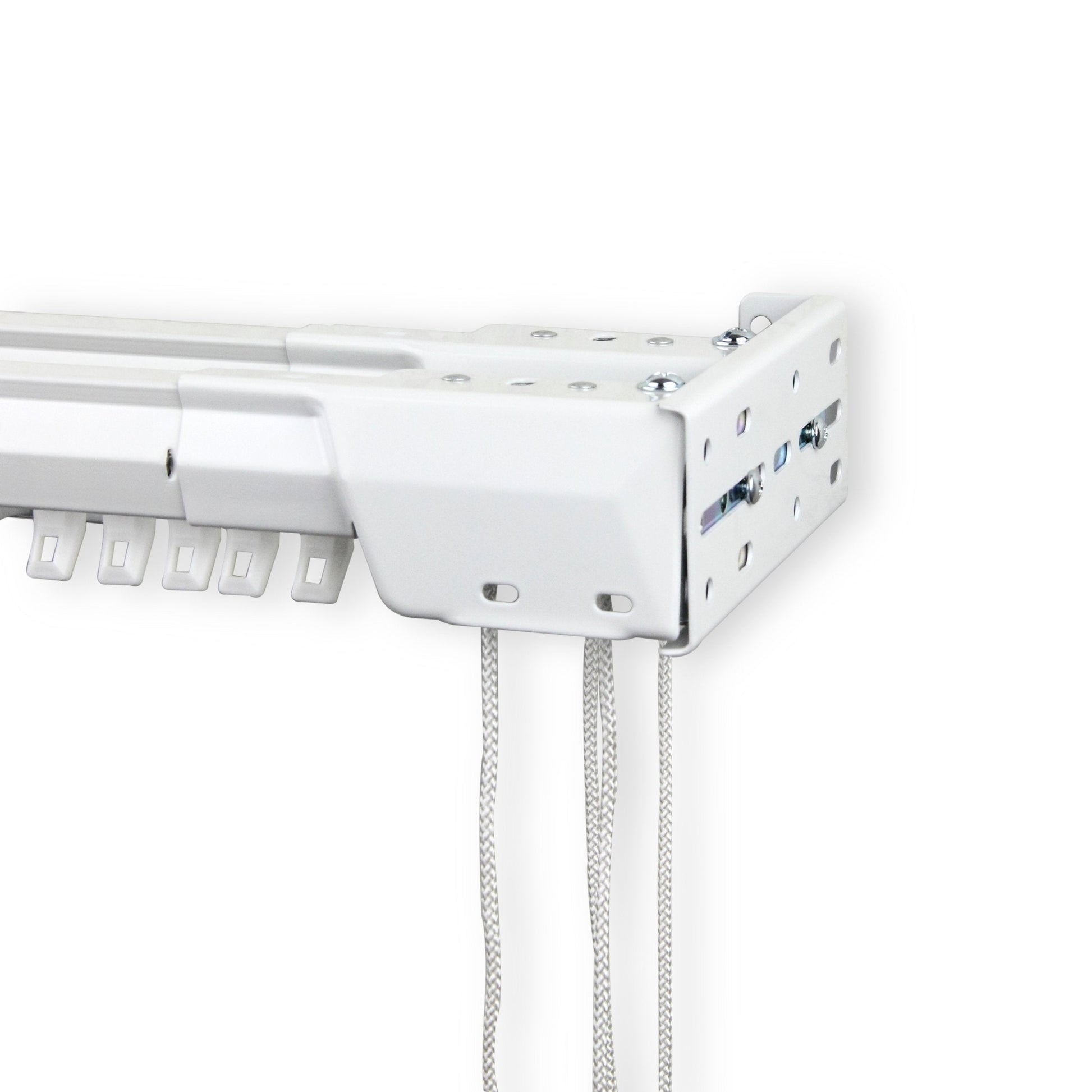 Heavy Duty Double Traverse Rod Center Open 120-240 inch White Rod Desyne