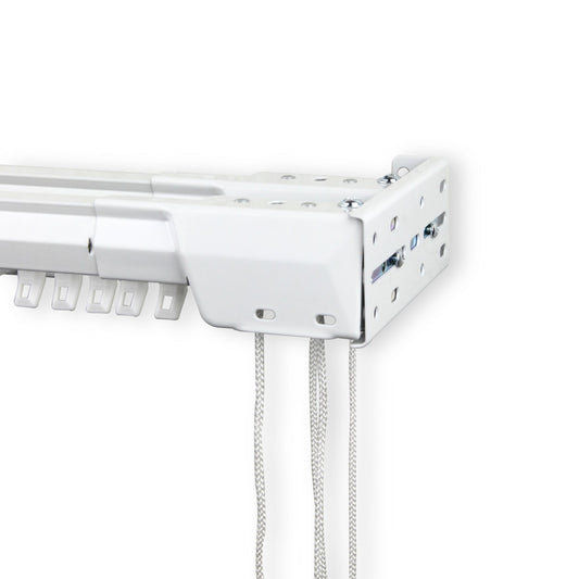 Heavy Duty Double Traverse Rod Center Open 120-240 inch White Rod Desyne