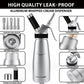 Professional 500 ml Aluminum Whipped Cream Dispenser With 8 Decorating Nozzles -Whipped Cream Canister With 2 Cleaning brushes-Heavy Duty Homemade Whipped Cream Maker 1 Pint (N20 Charger Not Included) FOREVERPREP