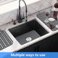Silicone sink mat protectors for Kitchen12”13”16”18”19”24”26”28”29”.JIUBAR Kitchen Sink Protector Grid for Farmhouse Stainless Steel accessory with Center Drain.(18.2''x 12.5''Grey) JIUBAR