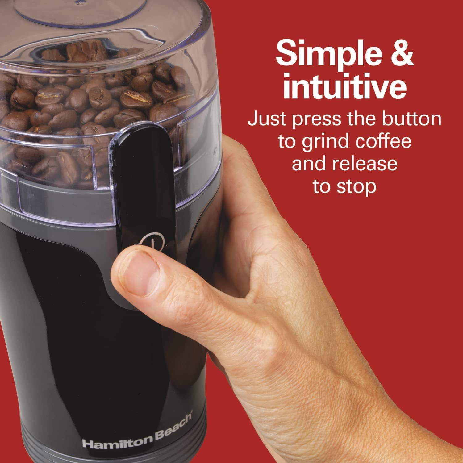 Hamilton Beach Fresh Grind Electric Coffee Grinder - Removable Chamber, Makes up to 12 Cups - Black - Makes it easy to enjoy the taste of freshly ground coffee every morning without a lot of messy cleanup - 80335R Argos Distributors
