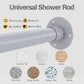 Yampos L Shaped Corner Shower Curtain Rod, 24" - 53" x 24" - 53" Adjustable 90 Degree Curved Bathroom Rod Square Rail No Sag with 12 Hooks & Ceiling Support - Silver Gray Yampos