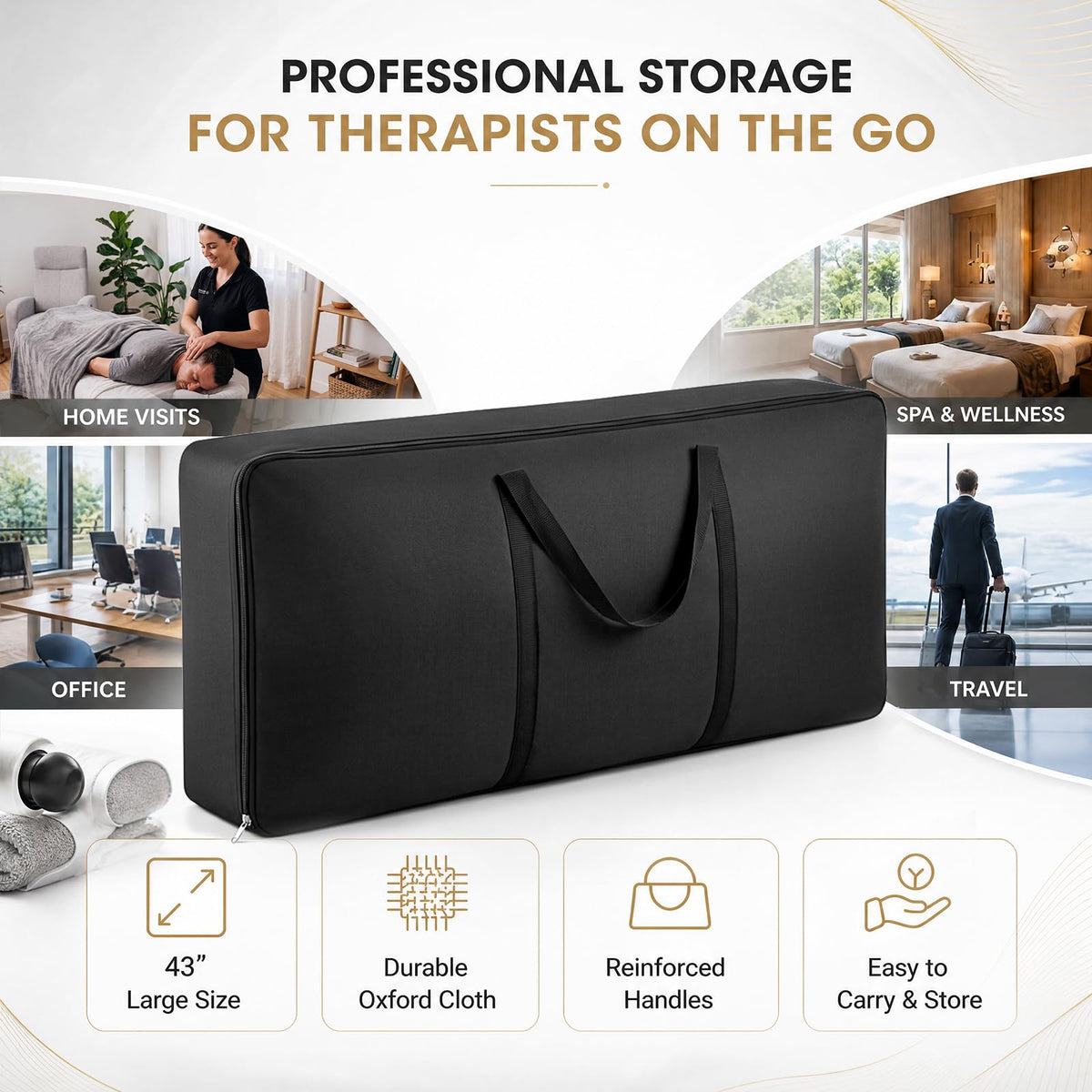 Hsei Portable Massage Chair Carrying Case Large Folding Chair Bag 43x20x7in Hsei