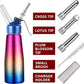 Professional Whipped Cream Dispenser Stainless Steel Cream Whipper, Durable Whip Cream Canister Whipping Siphon with 3 Decorating Nozzles, 1-Pint Gourmet Cream Whipper Thsinde