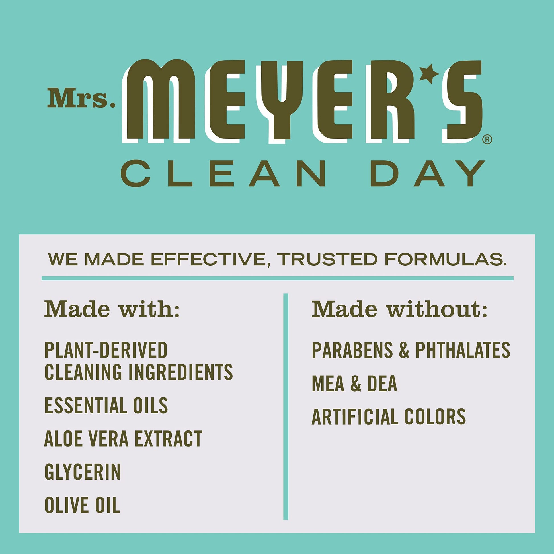 MRS. MEYER'S CLEAN DAY Hand Soap Refill, Made with Essential Oils, Biodegradable Formula, Basil, 33 fl. oz Mrs. MEYER'S