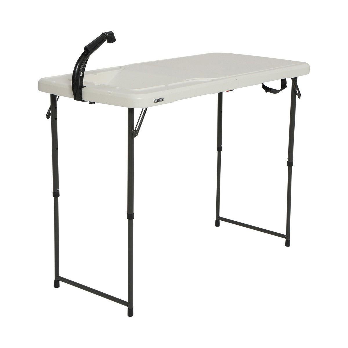 LIFETIME 4 Foot Folding Fish Fillet Cleaning Table with Sink - for Camping, Picnic, Garden, Outdoors LIFETIME