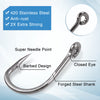 Saltwater Live Bait Fishing Hooks- 35pcs Inline Circle Hooks Catfish Bait Fish Hooks 2X Strong Stainless Steel Hooks for Big Game Fishing 1/0-12/0