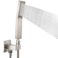 NearMoon Hand Held Shower Head, Luxury High Pressure Shower Kit with Wall Connector and Hose Set, for Bathroom Showering System Contemporary Square Style (Brushed Nickel) NearMoon