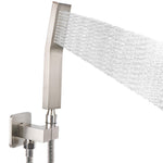 NearMoon Hand Held Shower Head, Luxury High Pressure Shower Kit with Wall Connector and Hose Set, for Bathroom Showering System Contemporary Square Style (Brushed Nickel) NearMoon